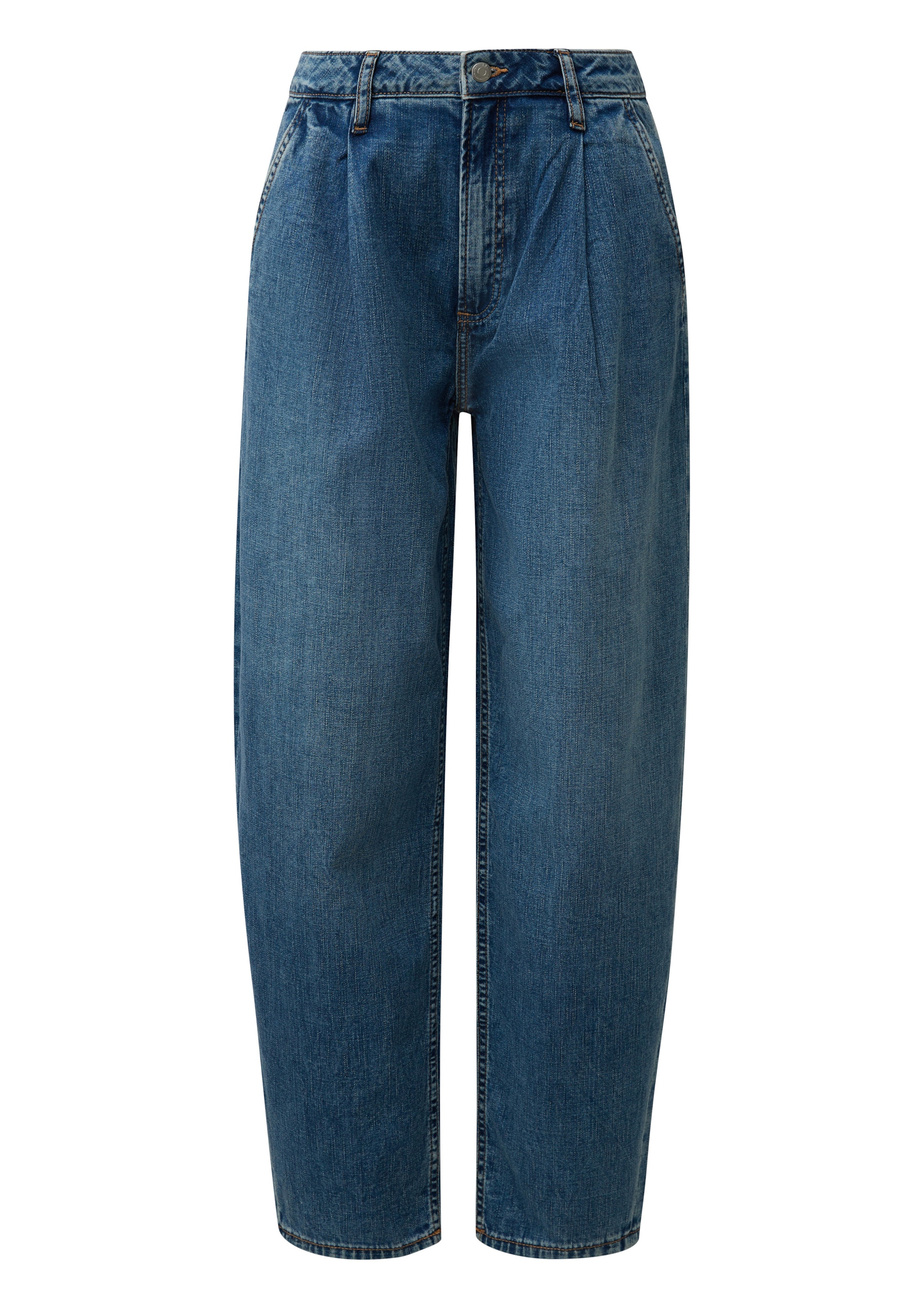 QS Vat Bandplooi jeans in Blauw: voorkant