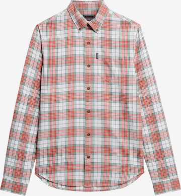 Superdry Regular fit Button Up Shirt in Red: front