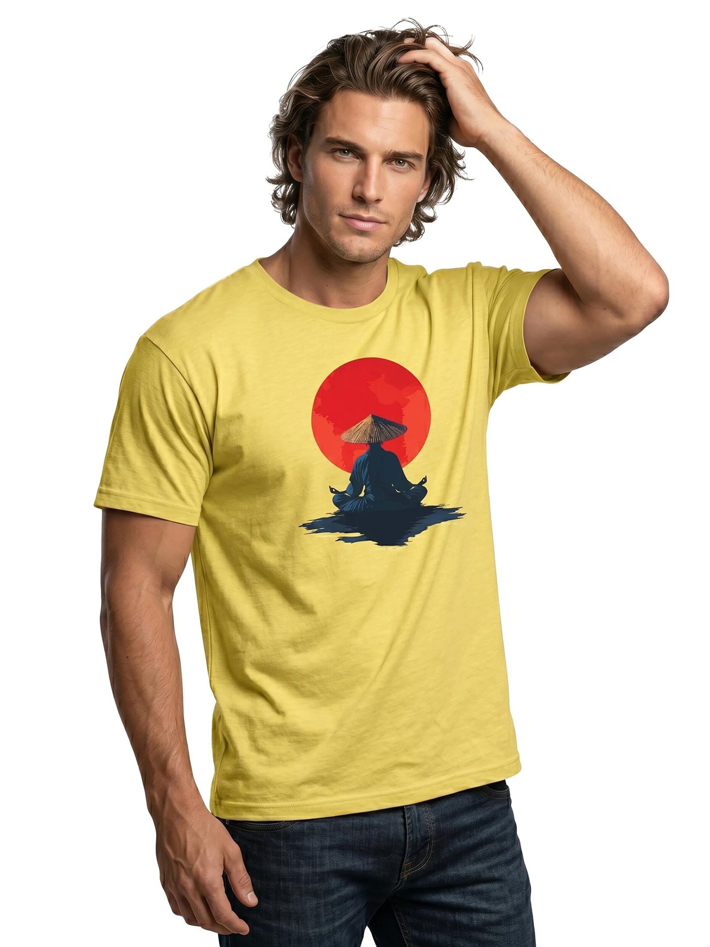 MAKAYA Shirt 'Monk' in Yellow