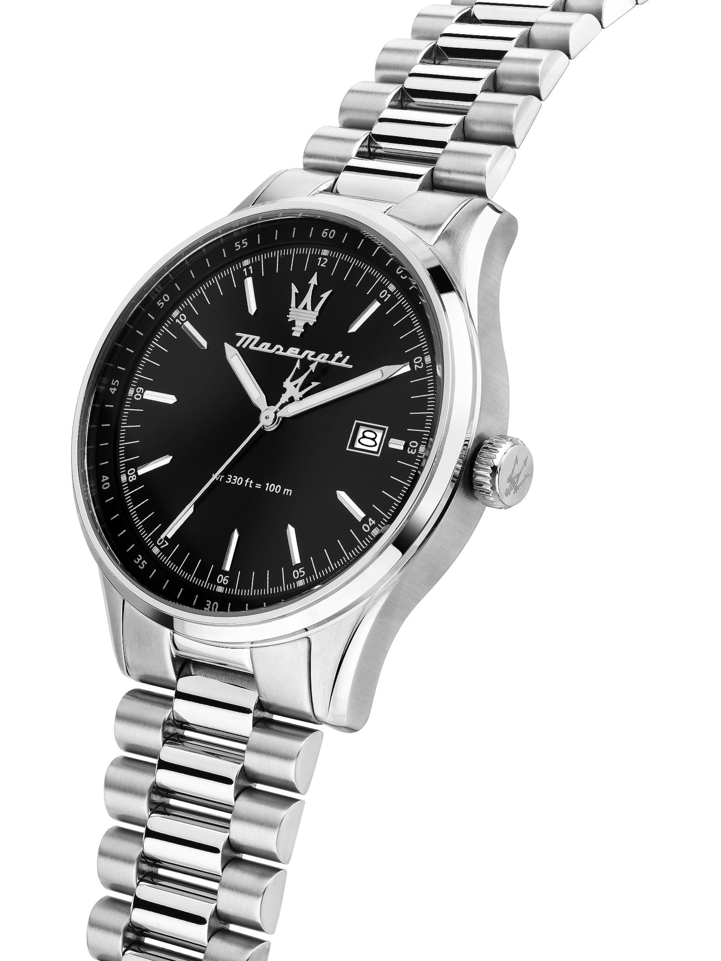 Maserati Analoguhr in Silber