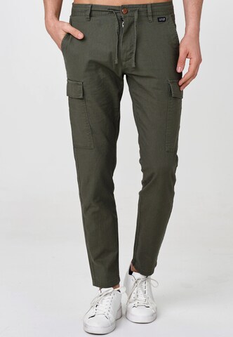 INDICODE JEANS Regular Cargobroek ' Cagle ' in Groen: voorkant