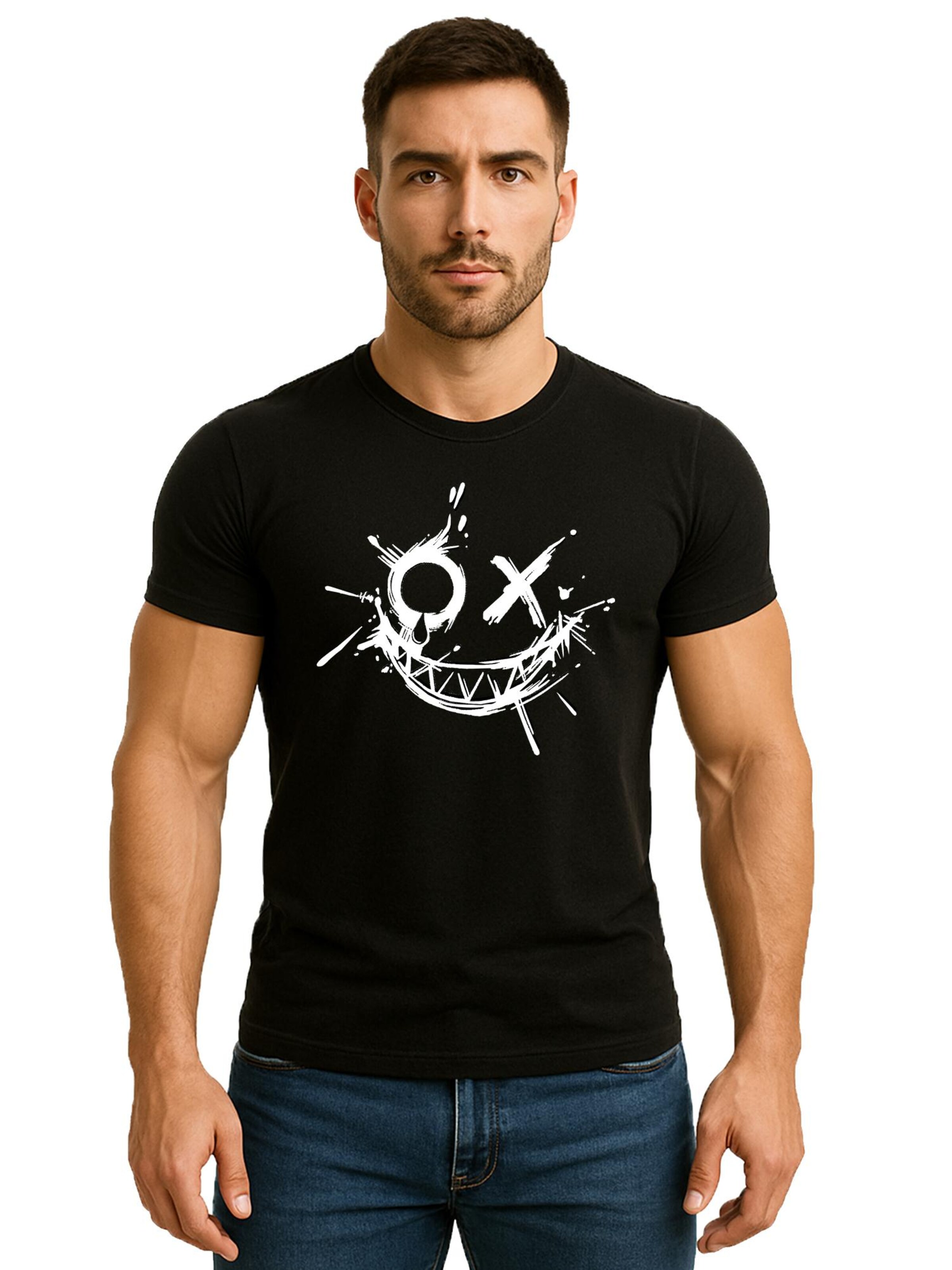 RMK Shirt 'Joker Smiley' in Black