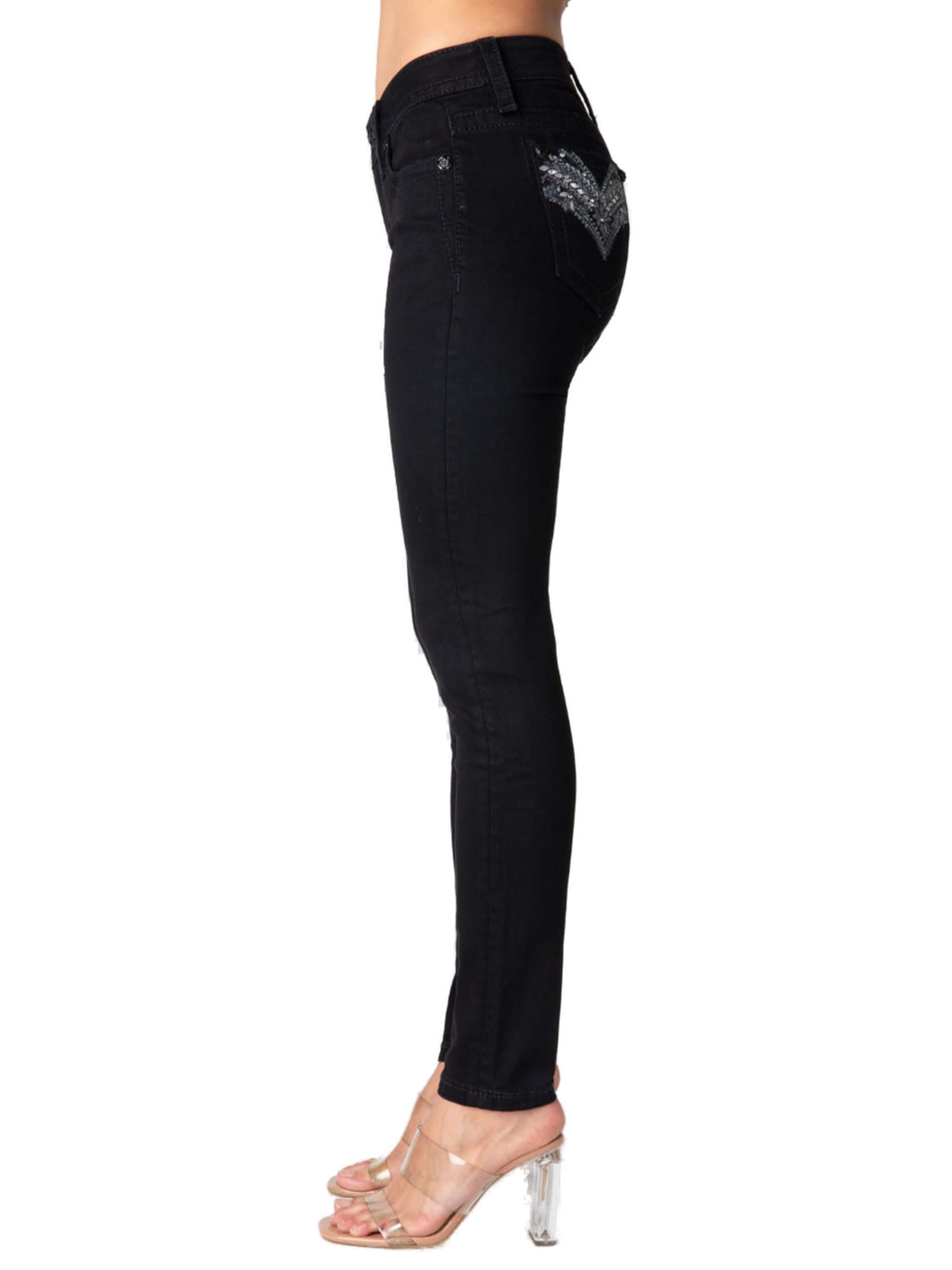 Miss Me Skinny Jeans 'B01 Mid-Rise Skinny Jeans' in Black