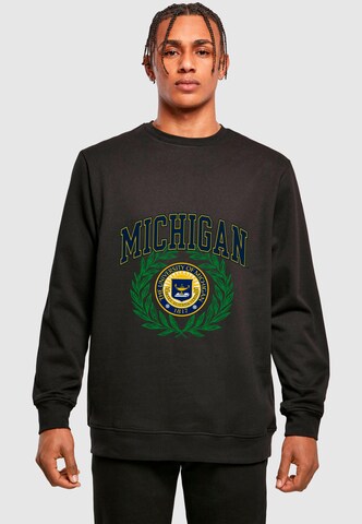 Merchcode Sweatshirt 'Michigan University - Artes Scientia Veritas' in Black: front
