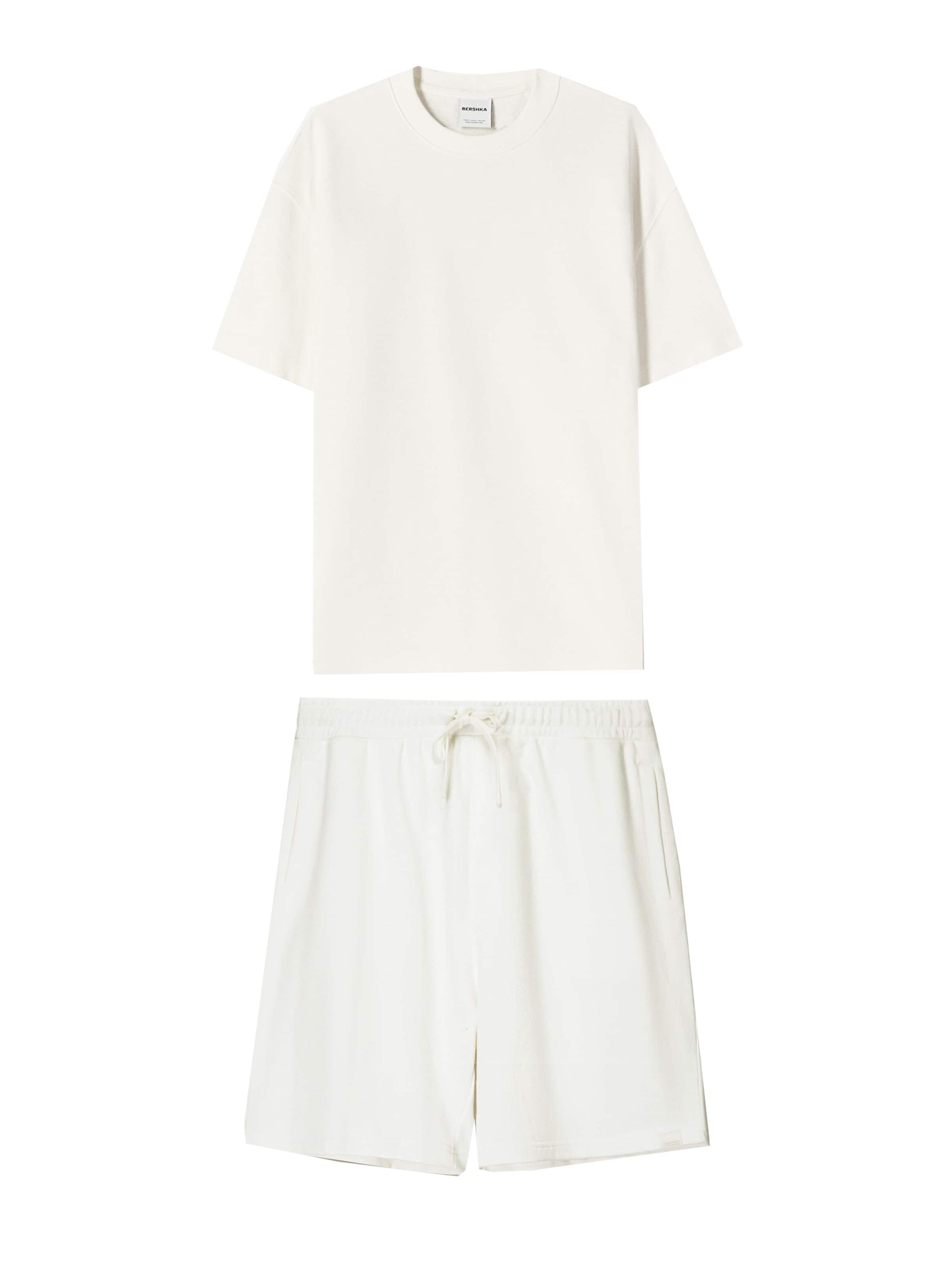 Tuta da jogging di Bershka in bianco: frontale