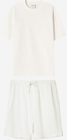 Bershka Juoksupuku värissä valkoinen: etupuoli