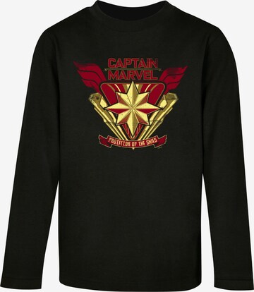 ABSOLUTE CULT Shirt 'Captain Marvel - Protector Of The Skies' in Black: front