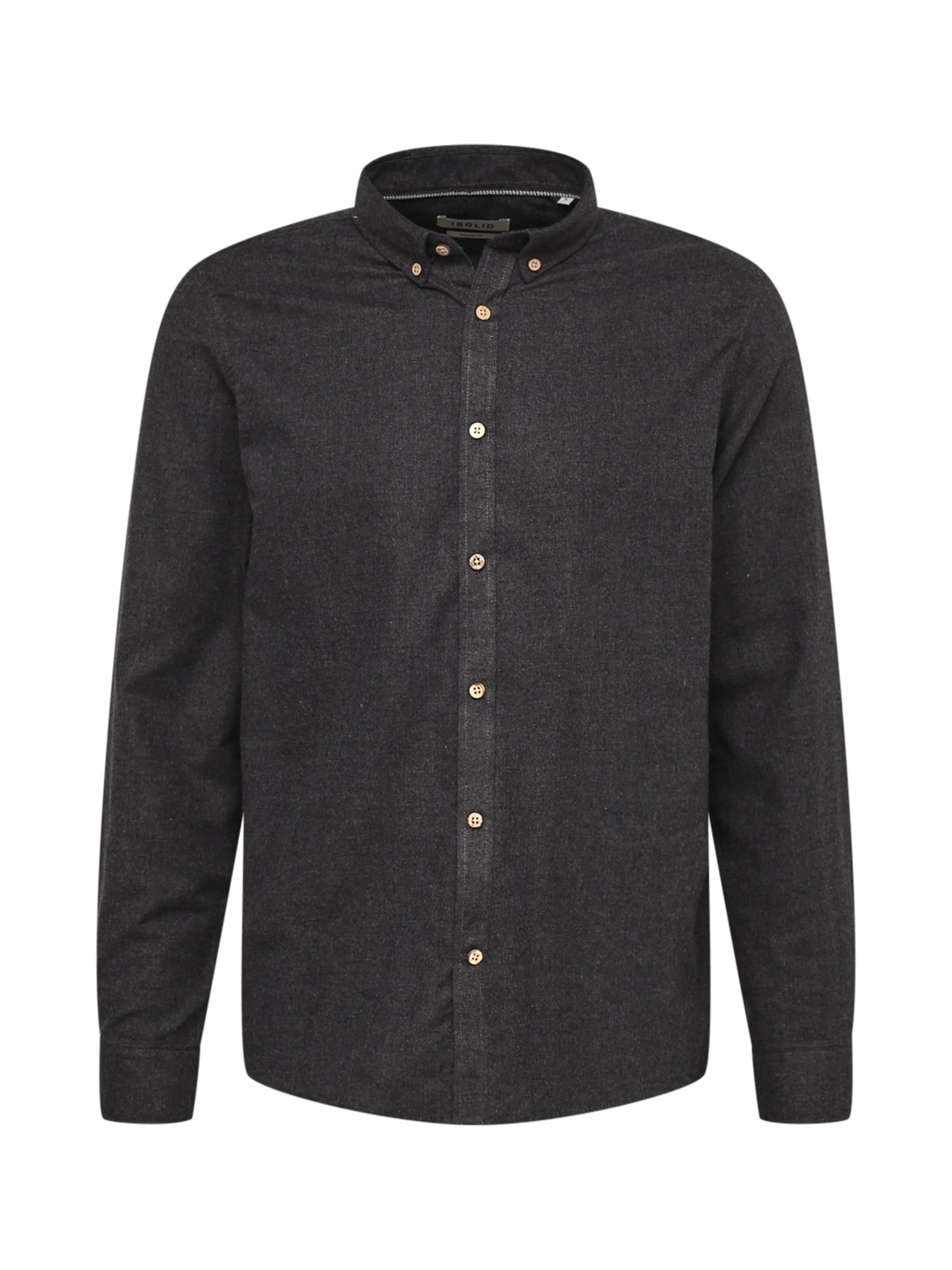 !Solid Regular fit Button Up Shirt 'SDPete' in Black: front