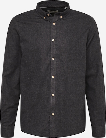 !Solid Regular fit Button Up Shirt 'Pete' in Black: front