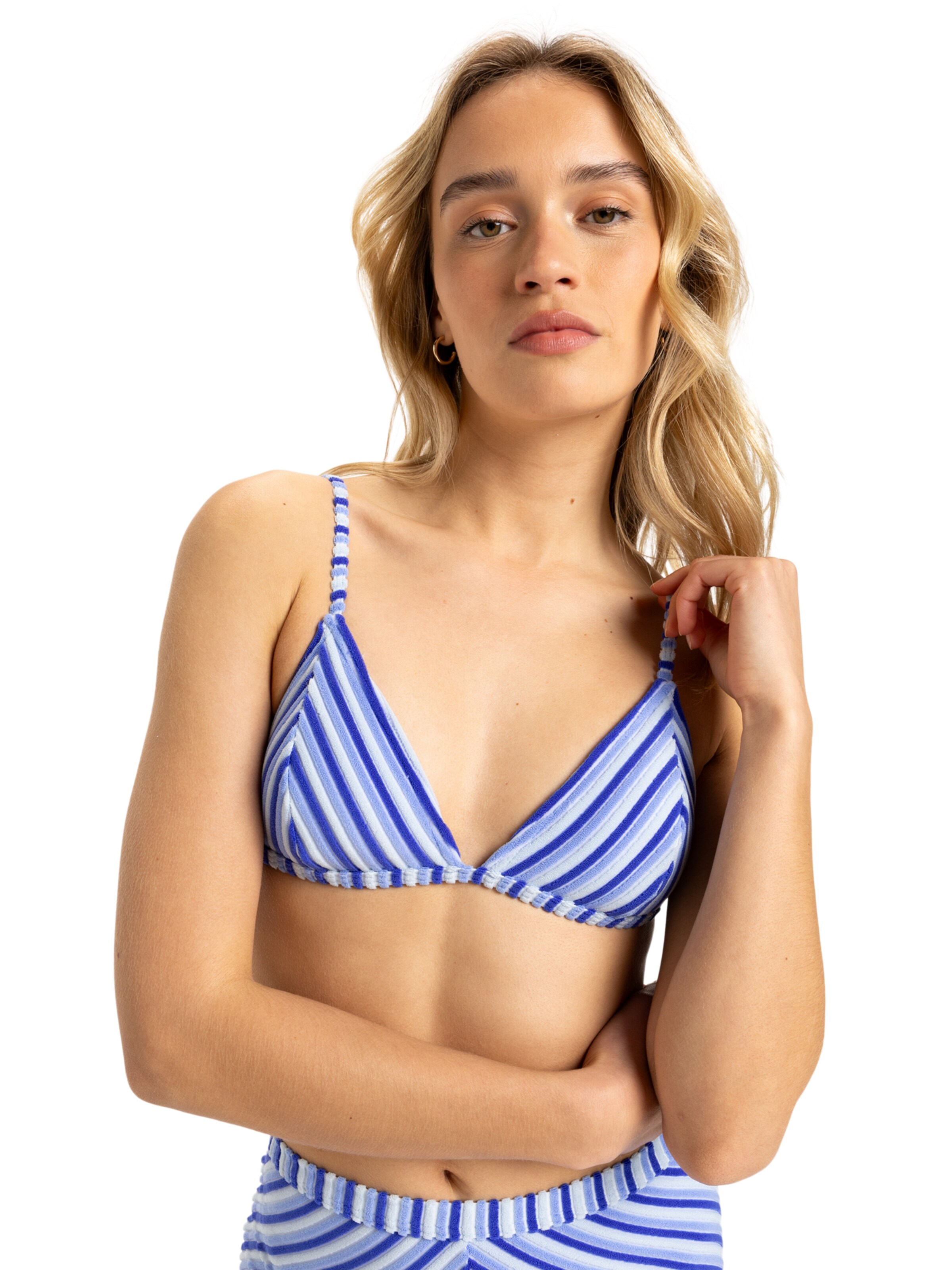 ROXY Bralette Bikini Top 'Party Wave 2' in Blue: front