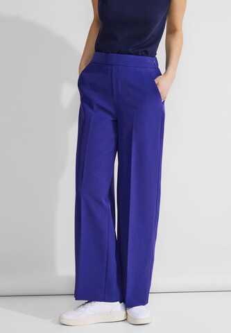 STREET ONE Wide leg Pleated Pants in Blue