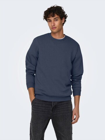 Only & Sons Средняя посадка Свитшот 'ONSCERES' в Синий: спереди