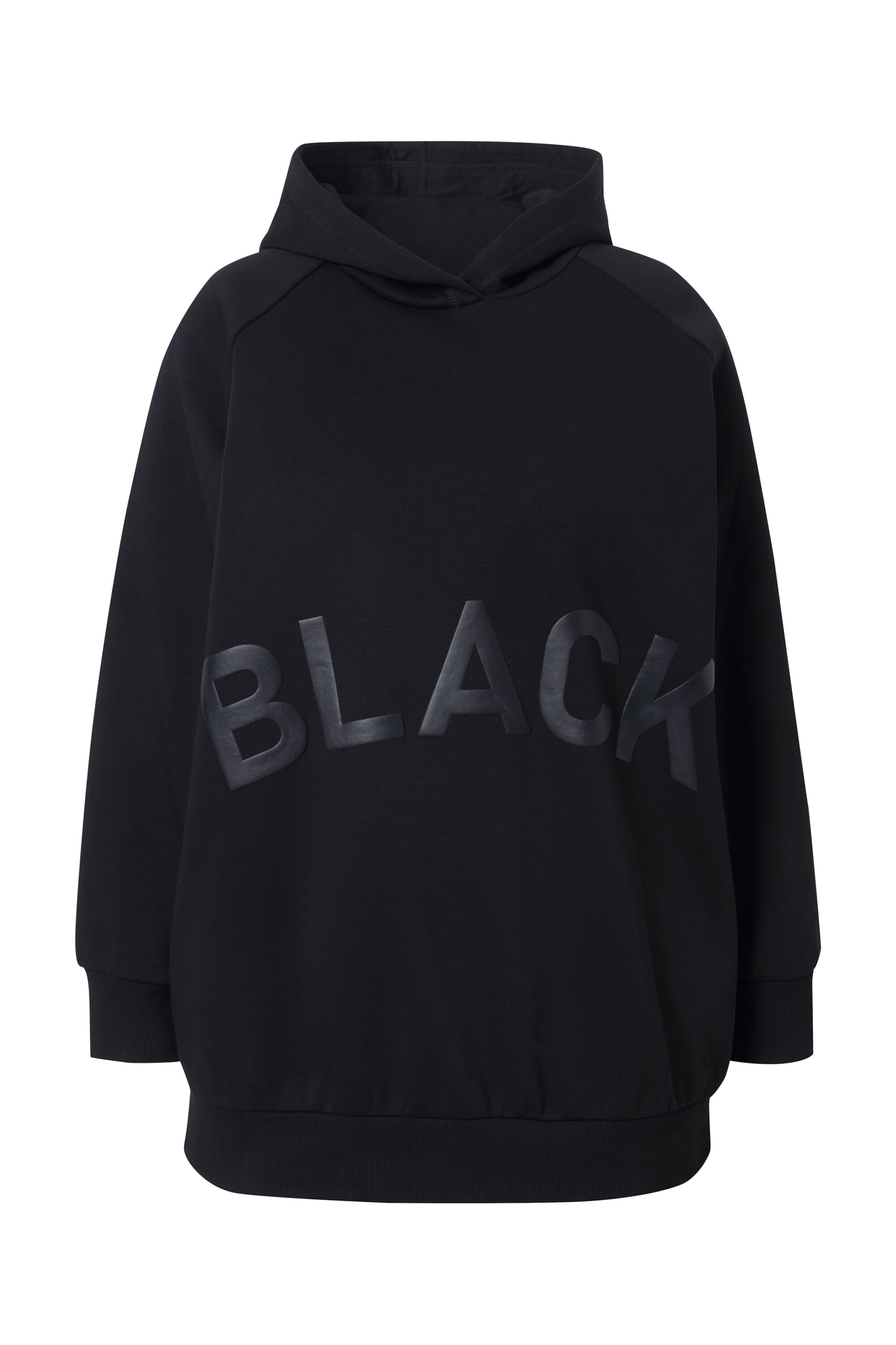 Ulla Popken Sweatshirt in Zwart: voorkant