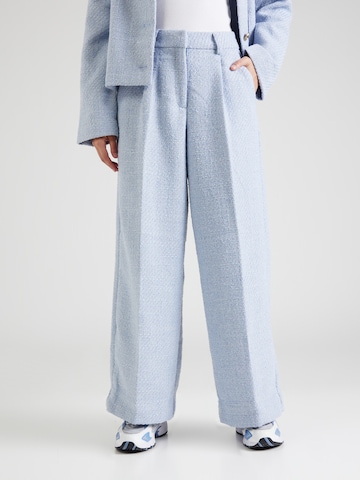 MSCH COPENHAGEN - Pierna ancha Pantalón plisado 'Abriella' en azul: frente