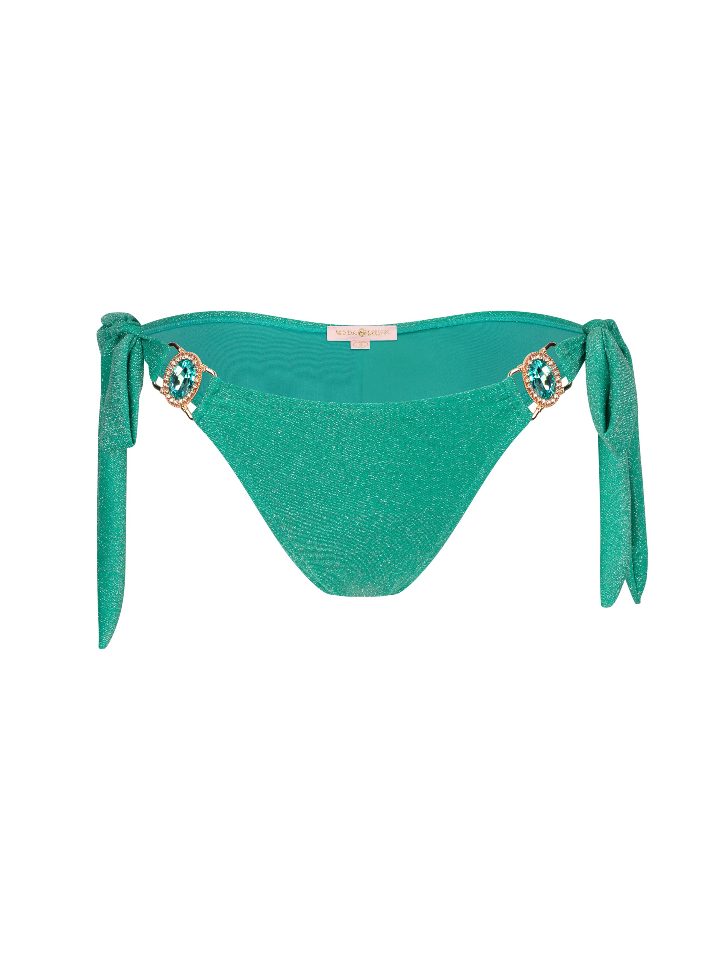 Moda Minx Bikinihose 'Lumiere Amour' in Grün: Vorderseite