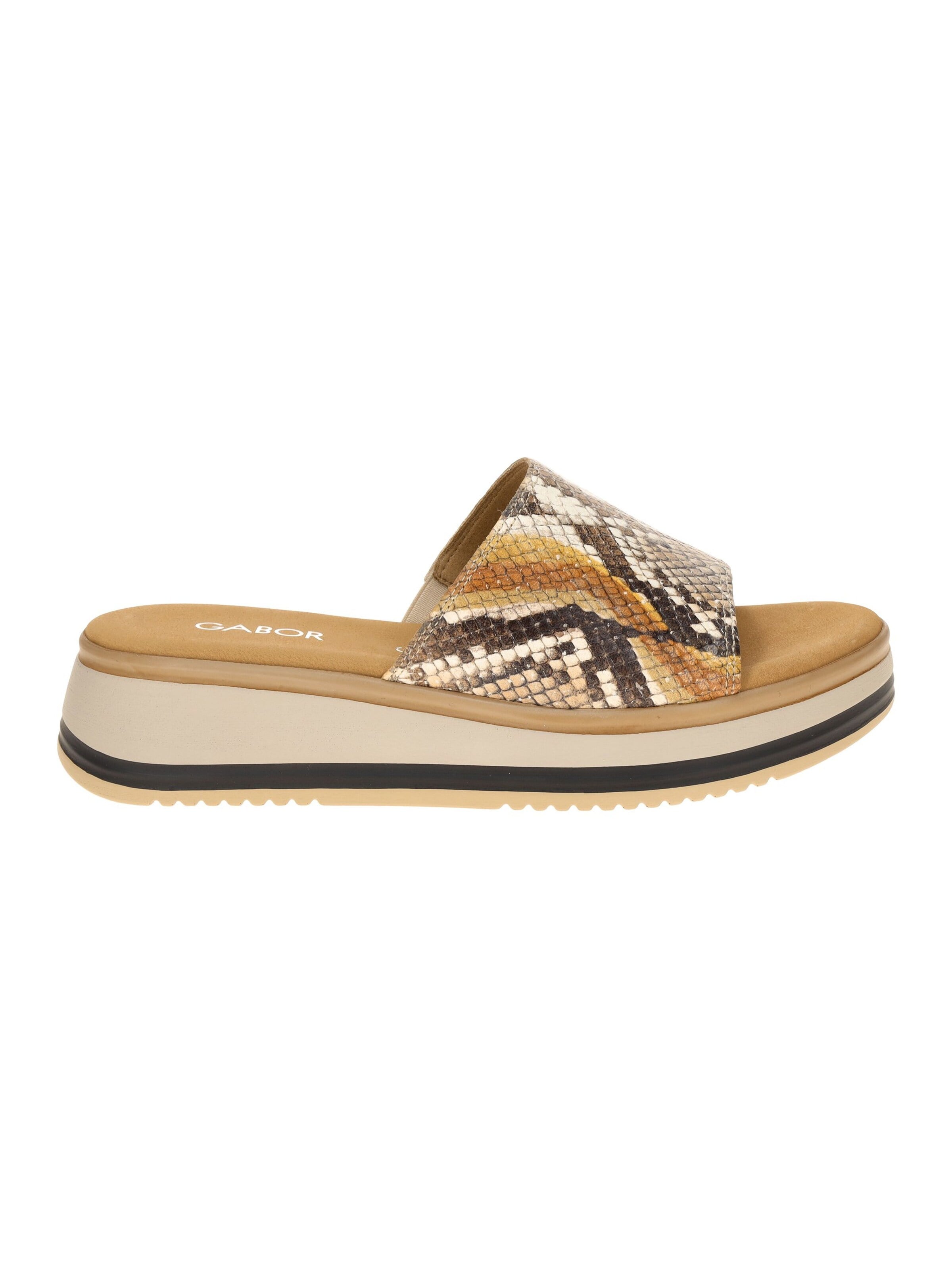 GABOR Mules 'Gabor Plateau Pantolette braun Python 82.740.82' in Brown