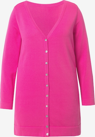 Ulla Popken Gebreid vest in Roze: voorkant