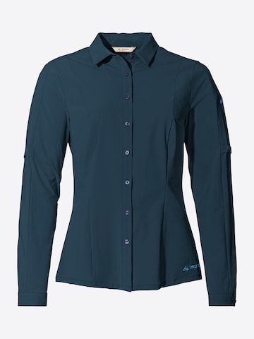 VAUDE Athletic Button Up Shirt in Blue