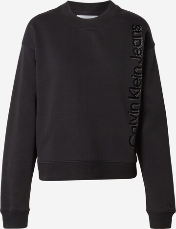 Calvin Klein Jeans Sweatshirt 'Institutional Split' in Black: front