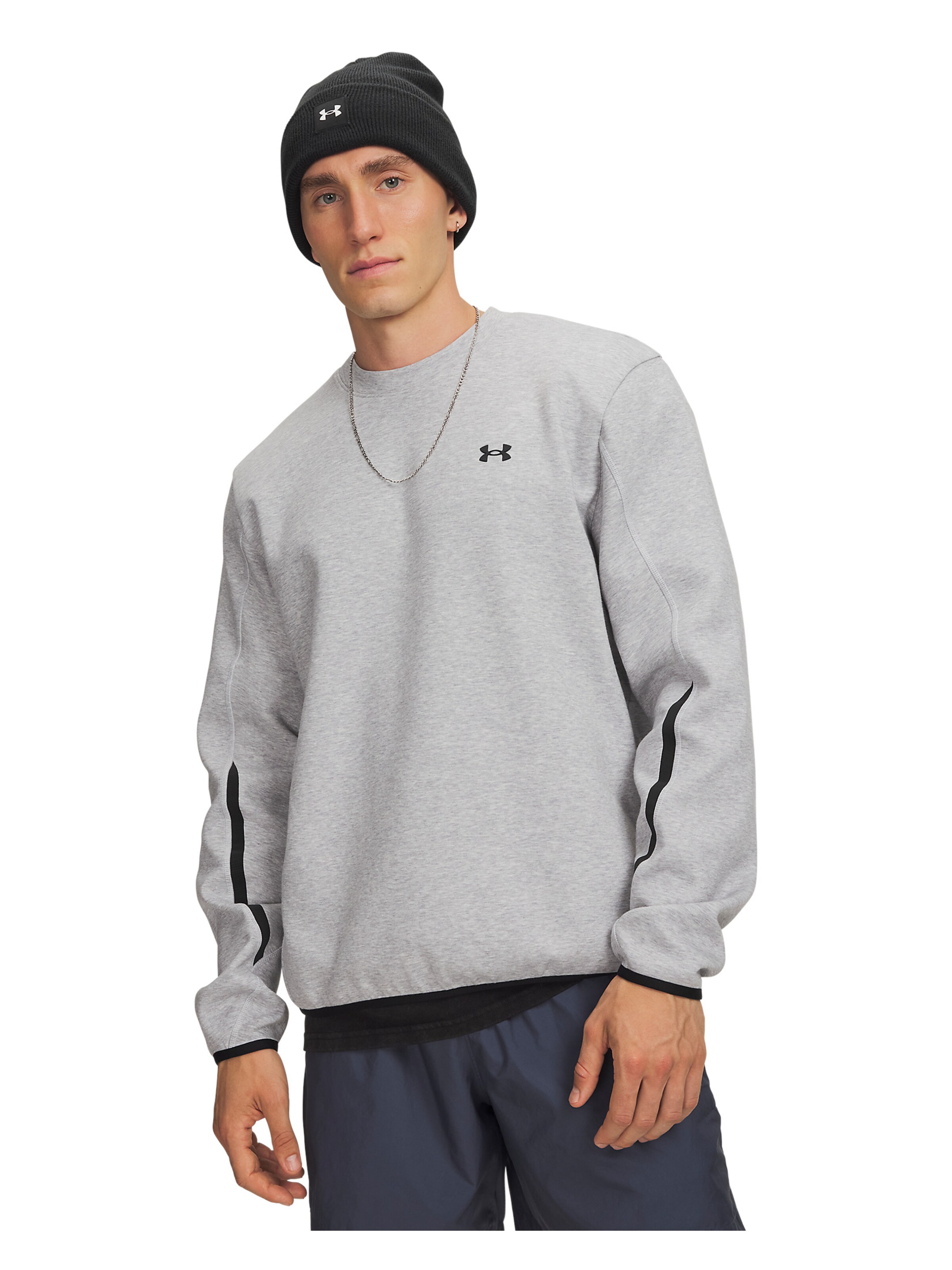 UNDER ARMOUR Sportsweatshirt 'Unstoppable' in Grijs: voorkant