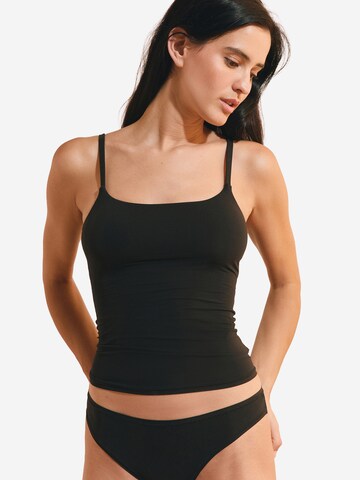 ETAM Top aus Mikrofaser mit integriertem Bustier  'Pure Soft' in Schwarz: Vorderseite