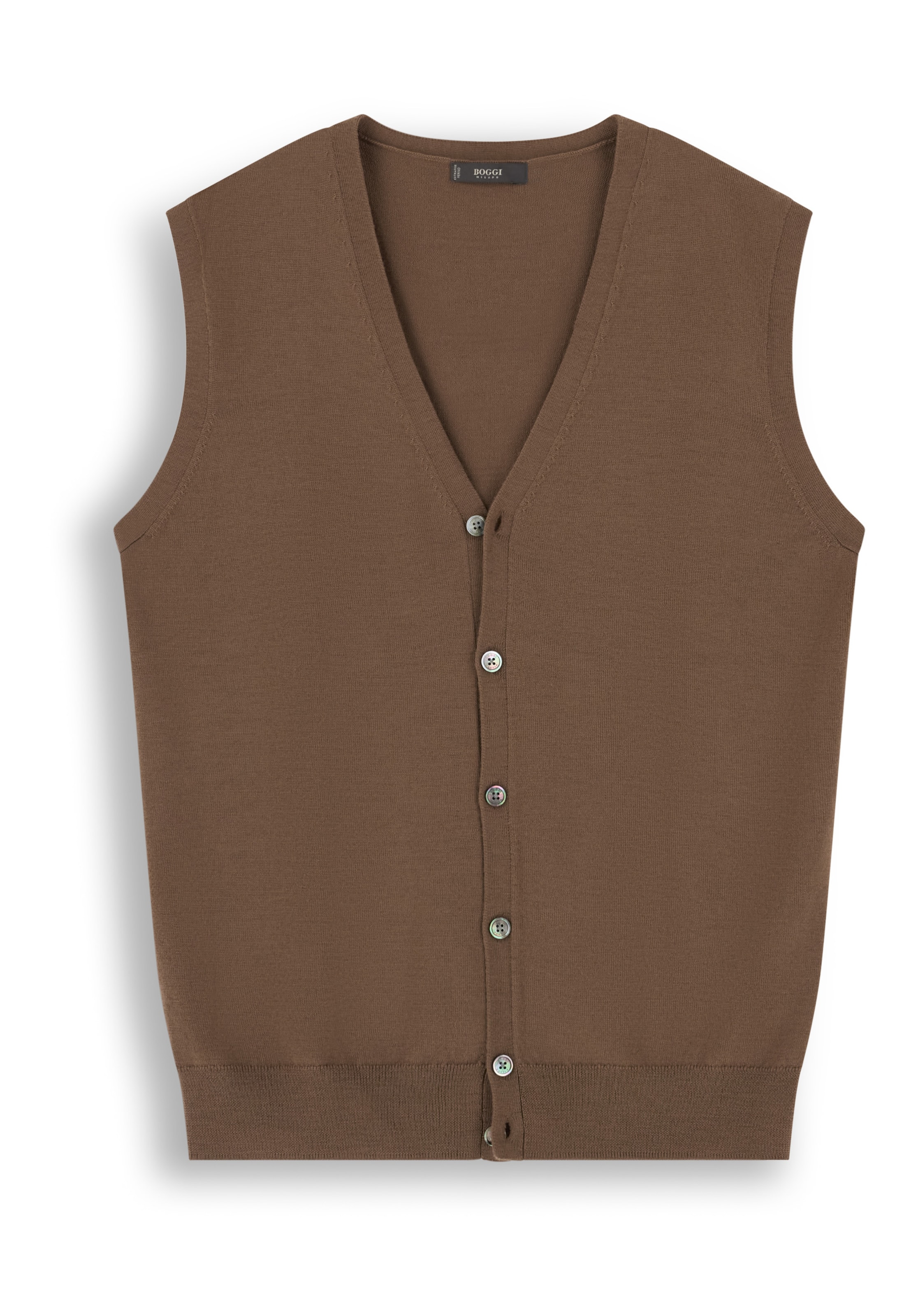 Boggi Milano Gebreid vest in Bruin: voorkant