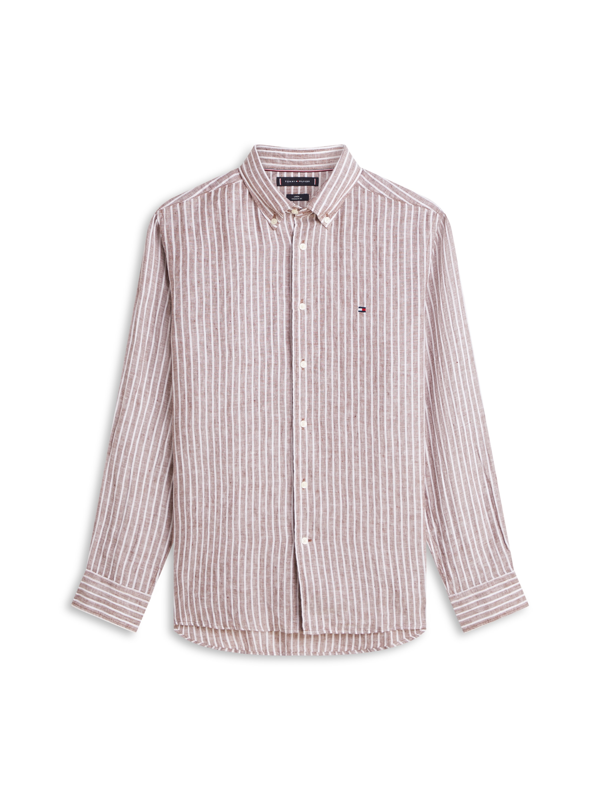 TOMMY HILFIGER - Ajuste regular Camisa en marrón: frente