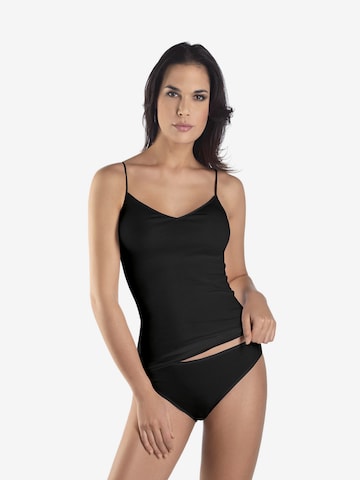 Hanro Spaghettitop ' Cotton Seamless ' in Schwarz: predná strana