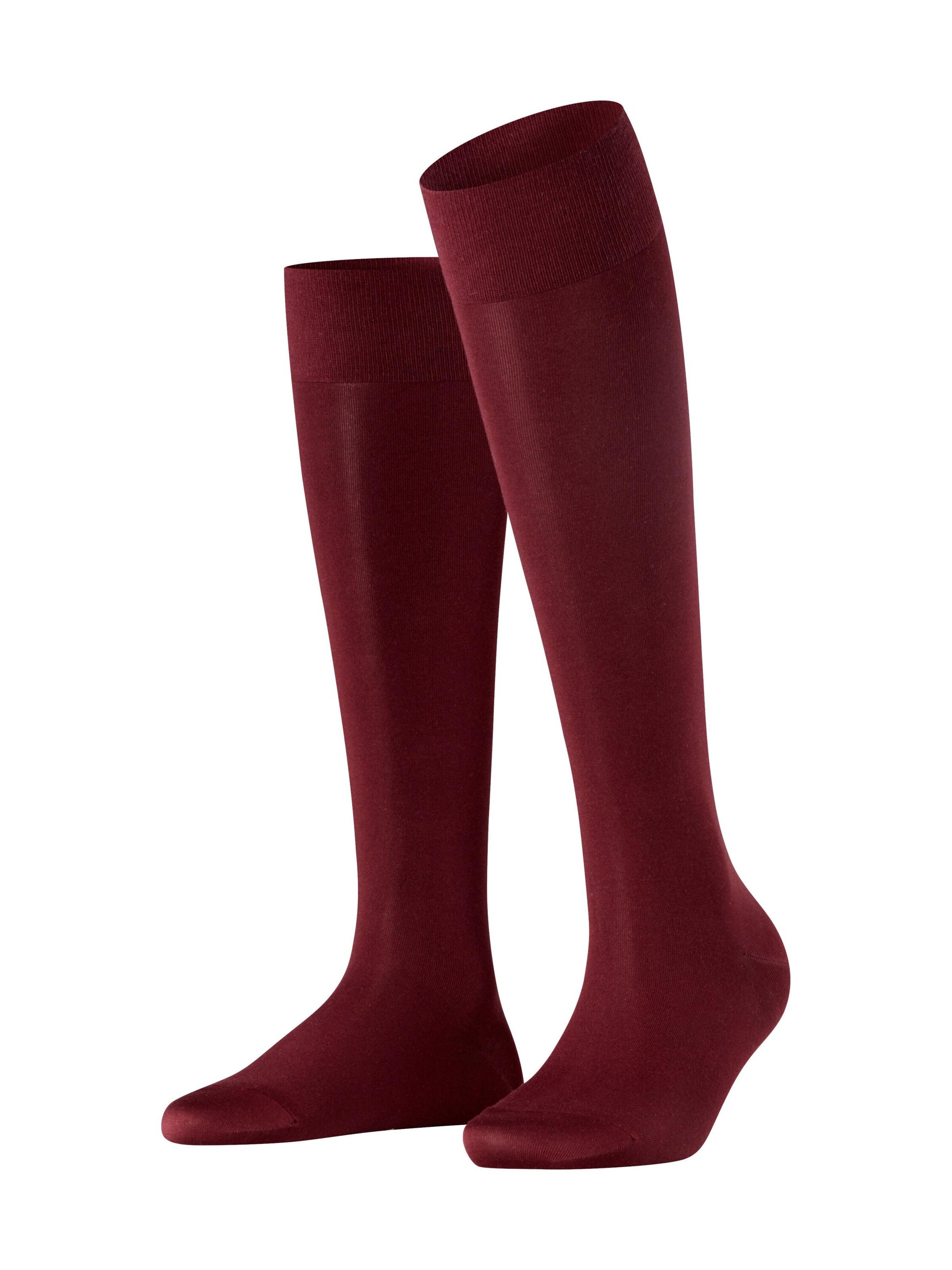FALKE Knee High Socks 'Cotton Touch' in Red
