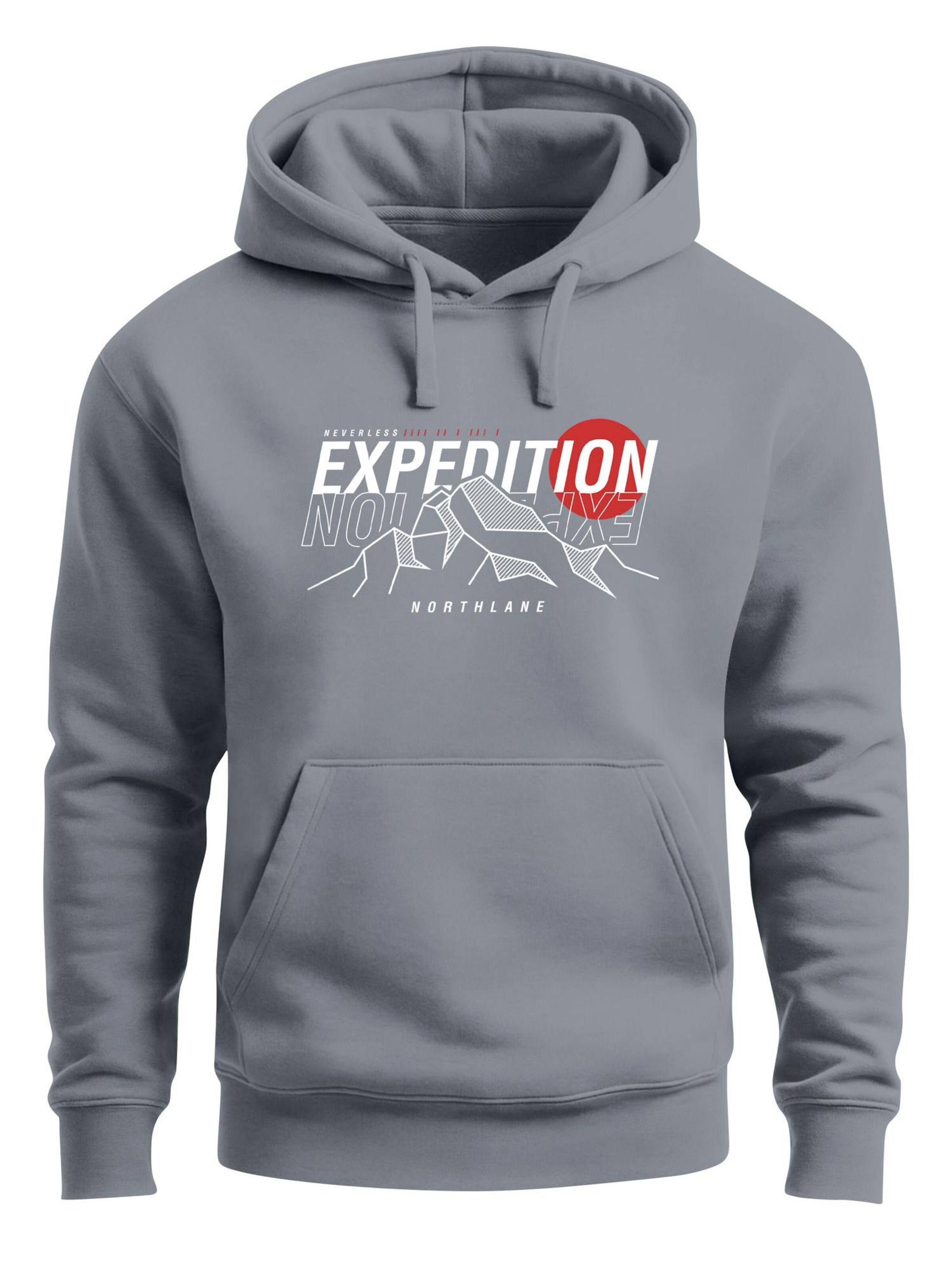 Neverless Sweatshirt 'Expedition Northlane' in Grey: front