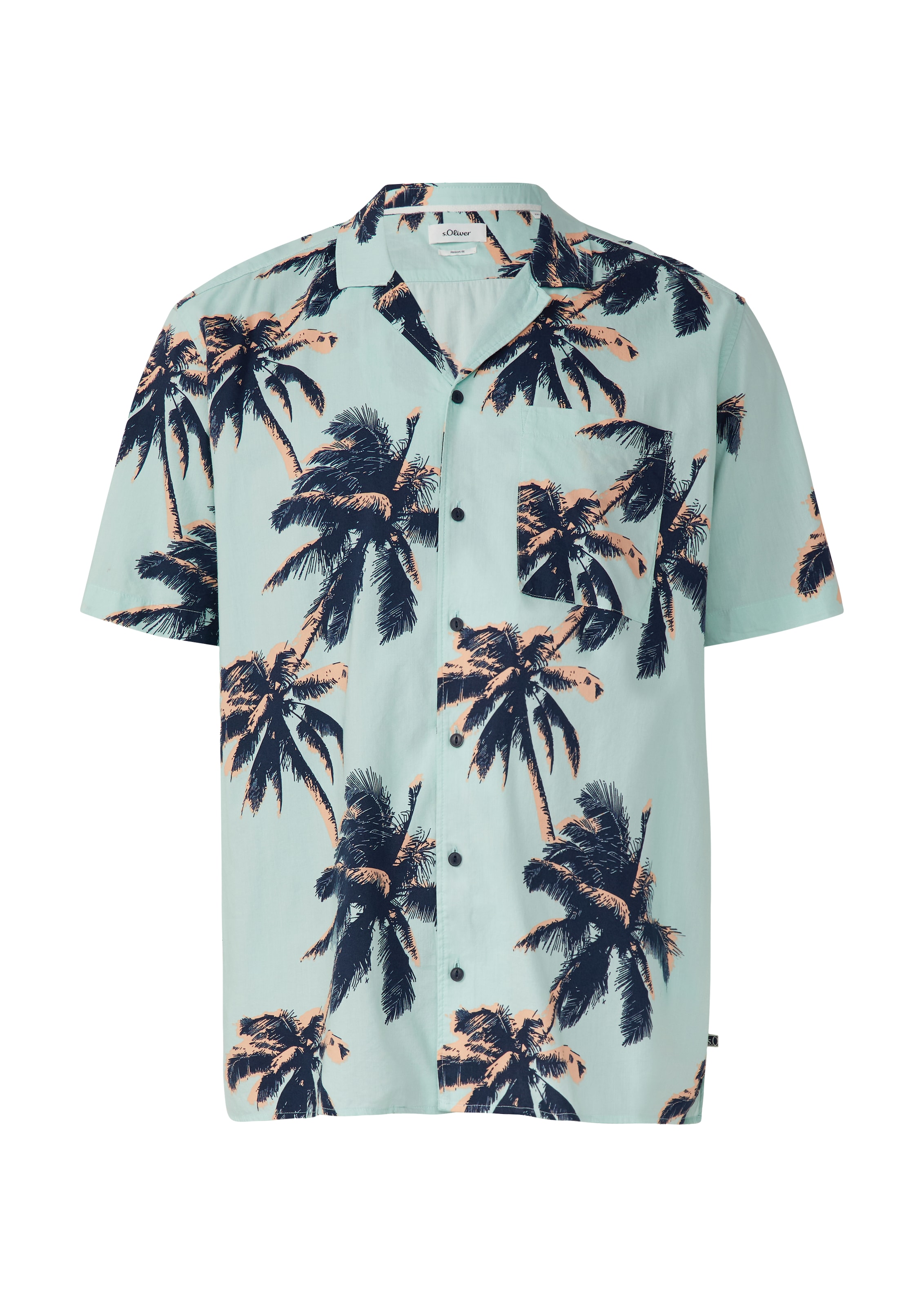 s.Oliver Men Big Sizes Comfort Fit Hemd in Grün: Vorderseite