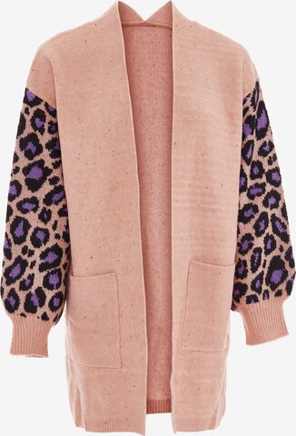 Cardigan IMANE en rose : devant