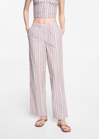 MANGO TEEN Loose fit Pants in White: front