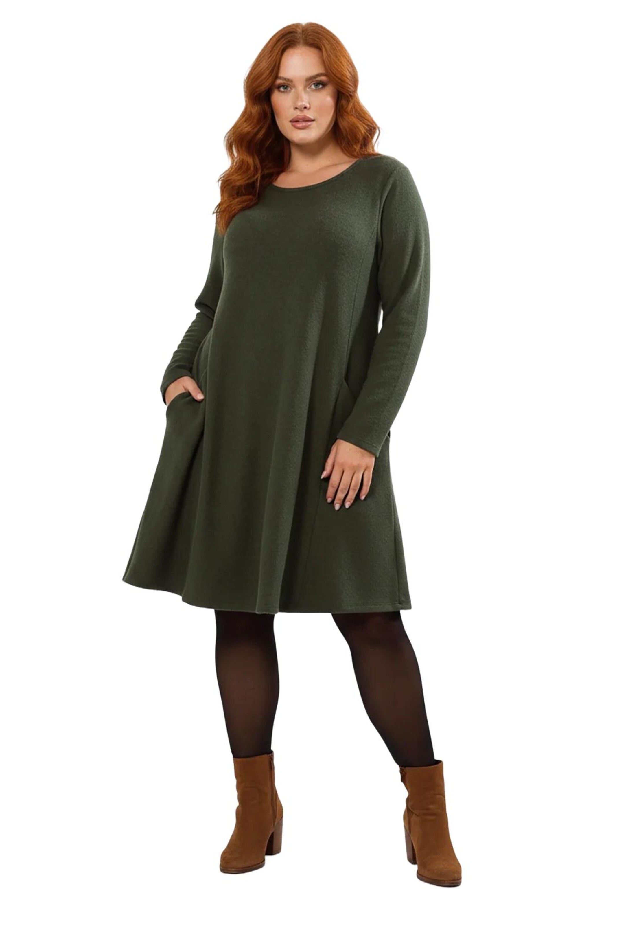 Shape Of You Kleid in Grün: Vorderseite