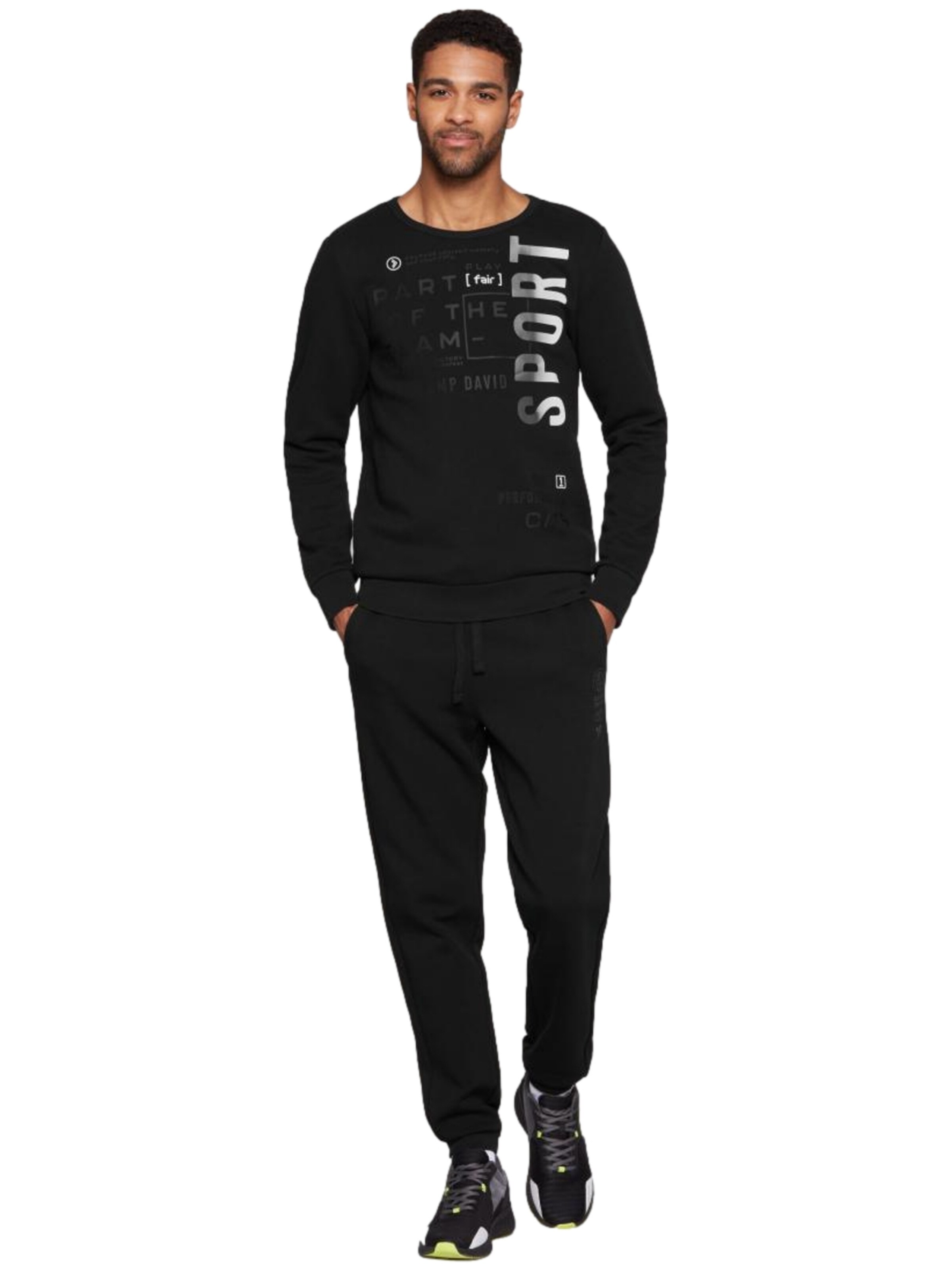 CAMP DAVID Sweatshirt i sort