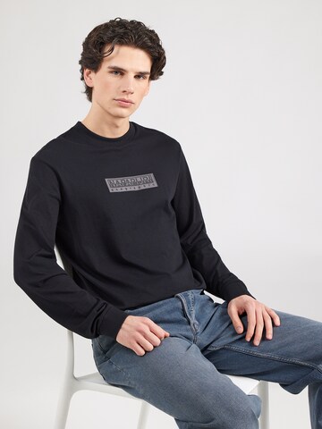 Tricou de la NAPAPIJRI pe negru: față