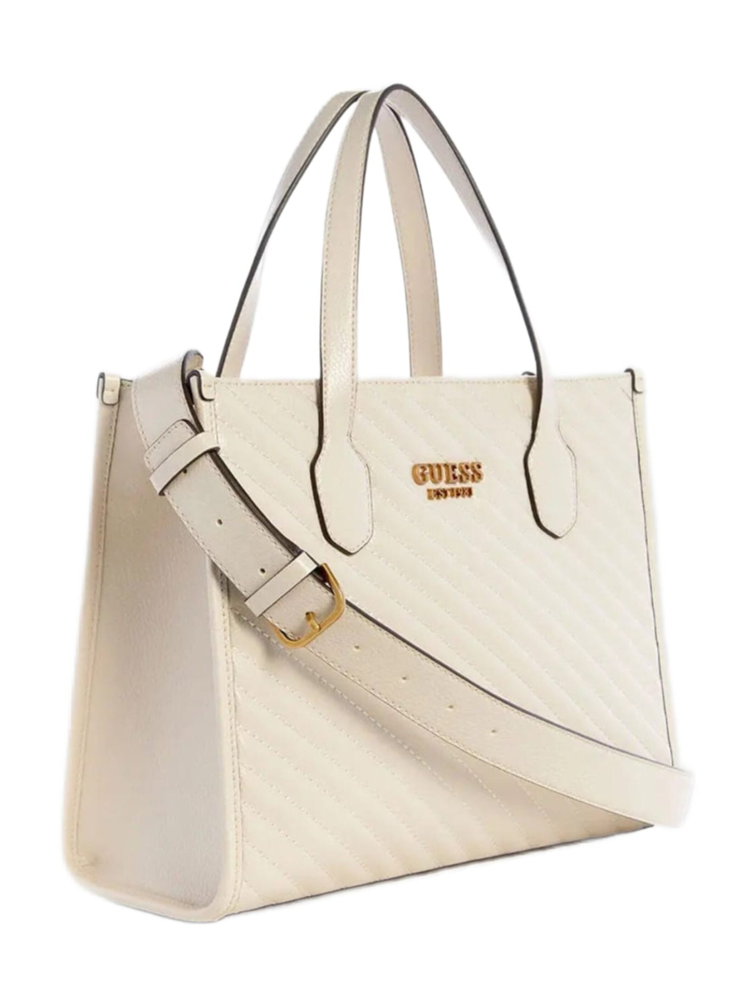 Shopper 'Guess Cabas Silvana 2 Comp Tote Bone' di GUESS in bianco