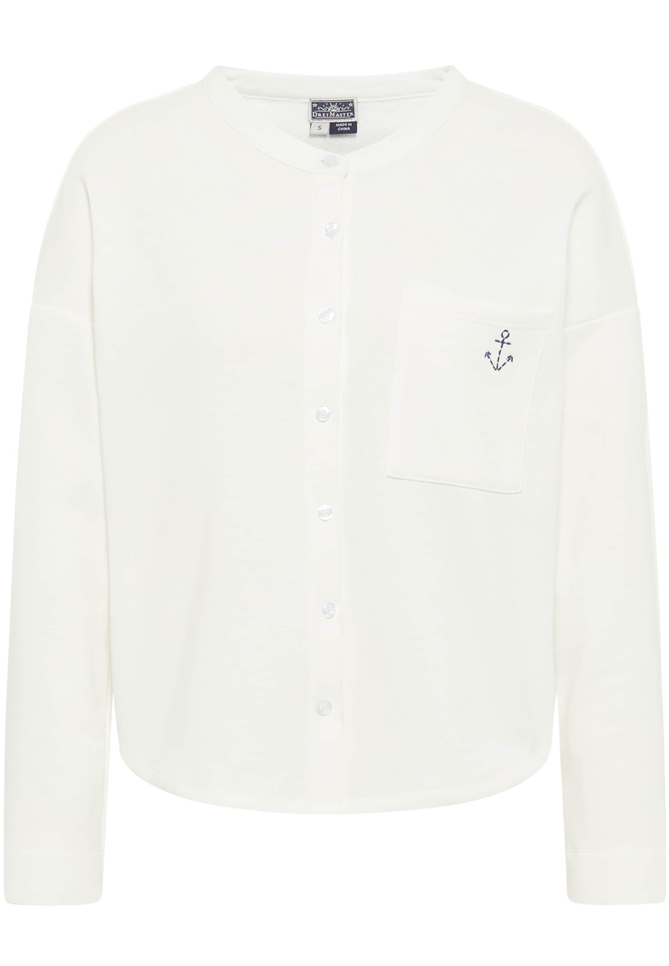 DreiMaster Maritim Sweatjacke in Weiß: Vorderseite