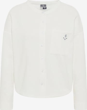 DreiMaster Maritim - Sudadera con cremallera en blanco: frente