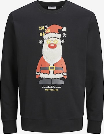 Felpa 'JJXmas Jolly' di JACK & JONES in nero: frontale