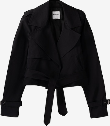 Bershka Between-Seasons Coat in Black: front