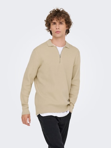Pull-over 'ONSPHIL' Only & Sons en beige : devant