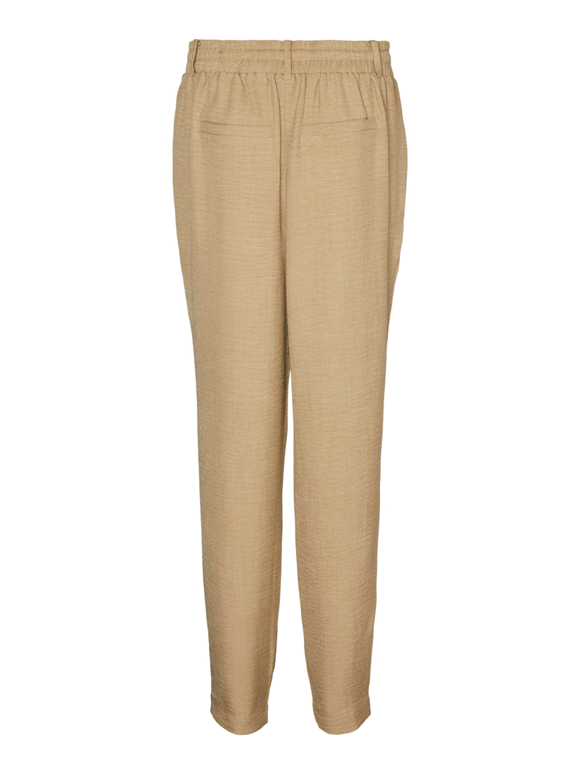 VERO MODA Alt kitsenev Voltidega püksid 'VMMeloney', värv beež