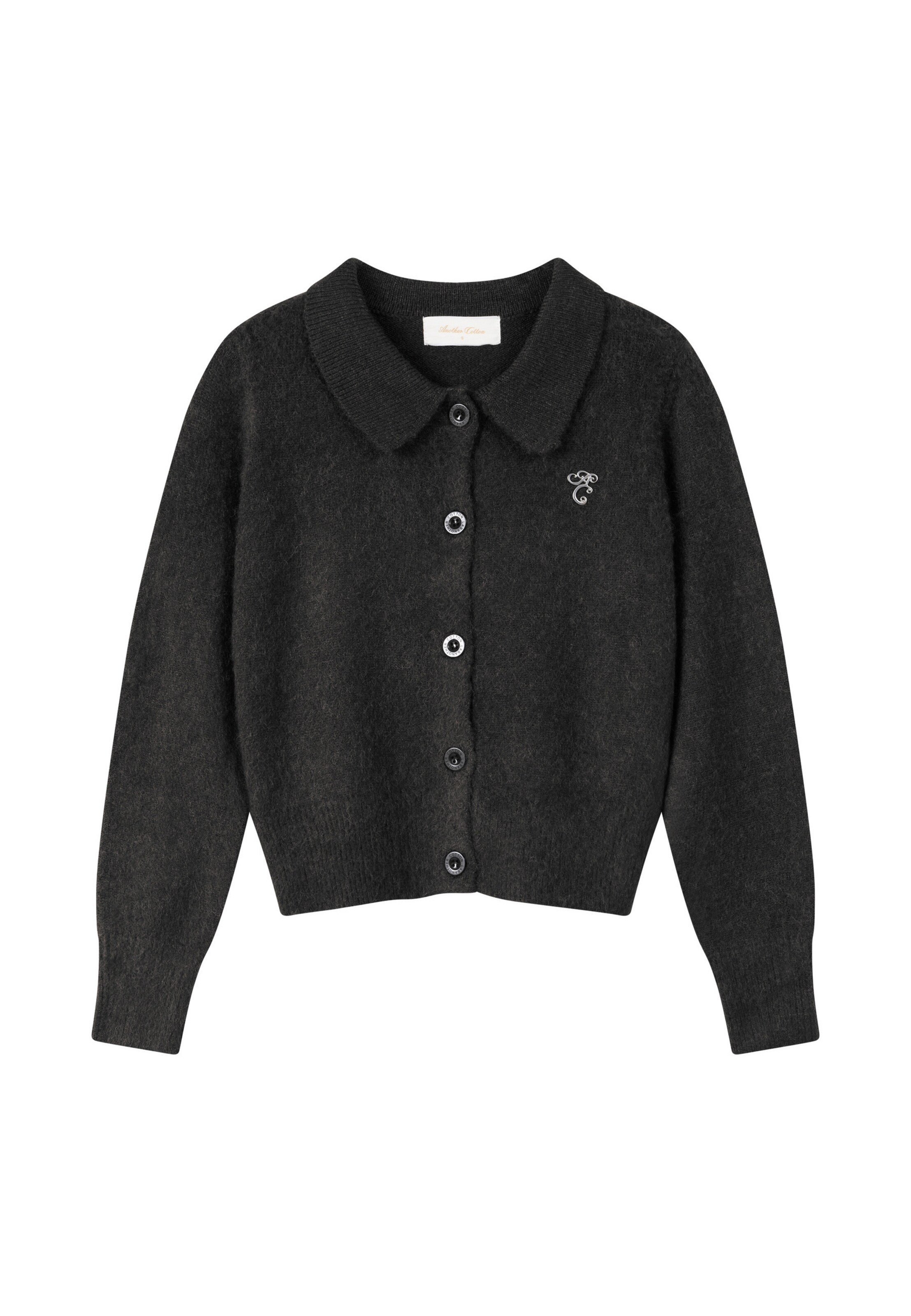 Another Cotton Lab Strickjacke in Schwarz: Vorderseite