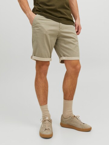 JACK & JONES regular Lærredsbukser 'Bowie' i beige: forside