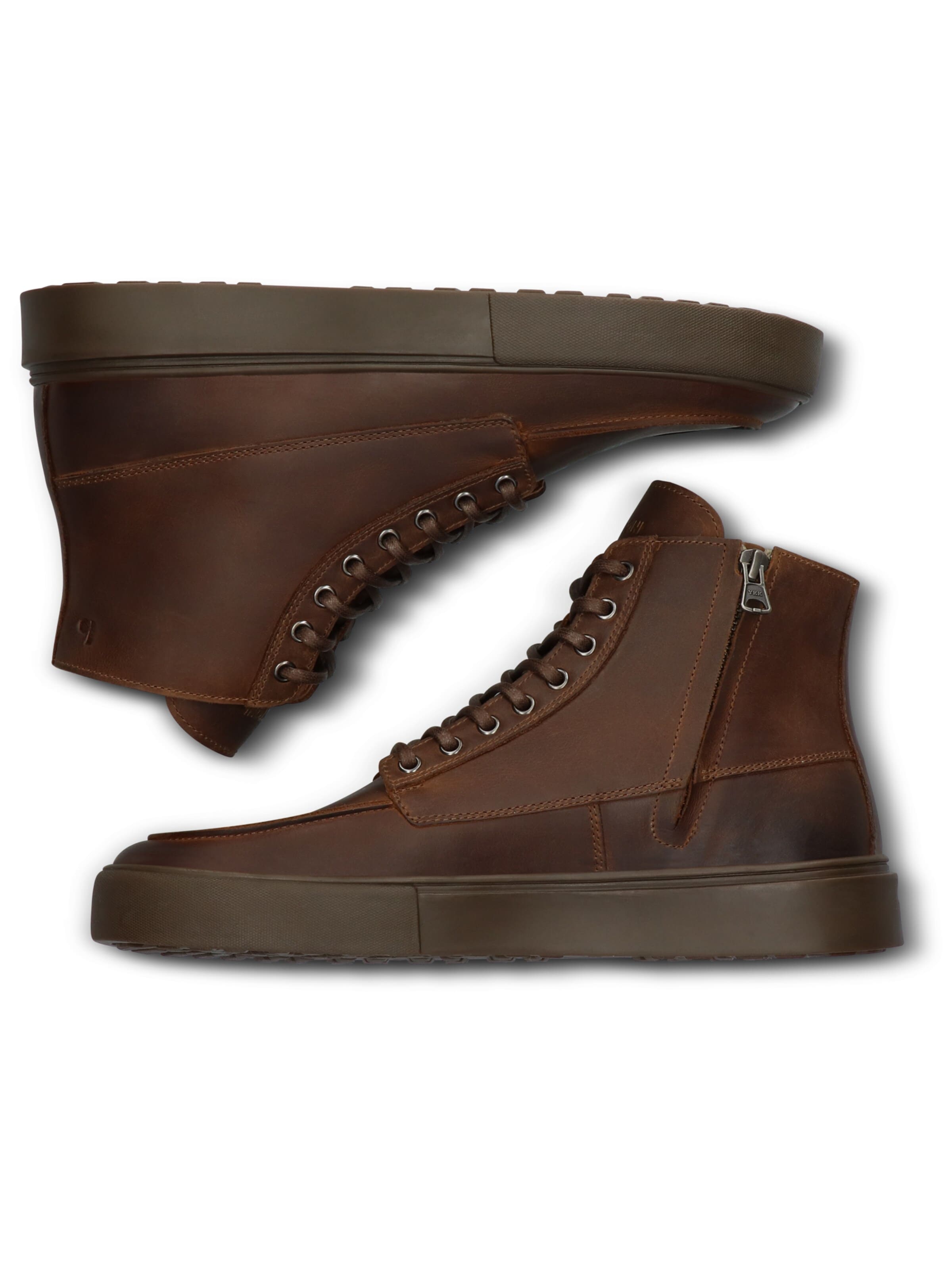 BLACKSTONE - Zapatillas deportivas altas 'RUBY EERO - ZIPPER' en marrón