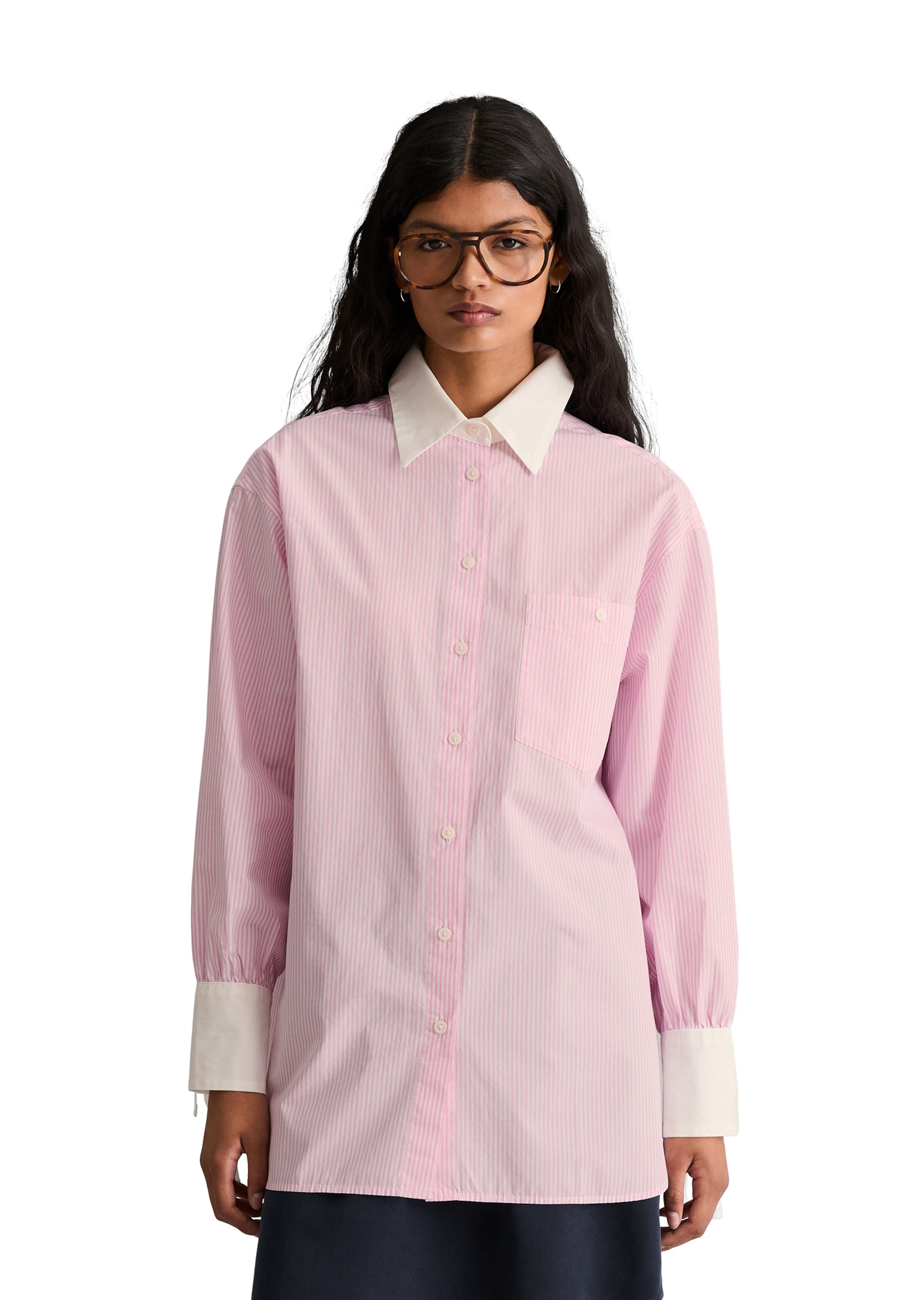 Marc O'Polo DENIM Blouse in Pink: front