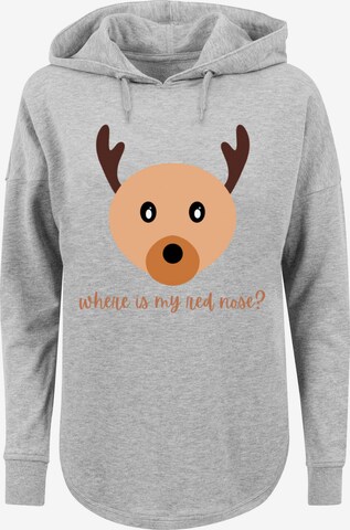 F4NT4STIC Sweatshirt 'Red Nose Weihnachten' in Grey: front