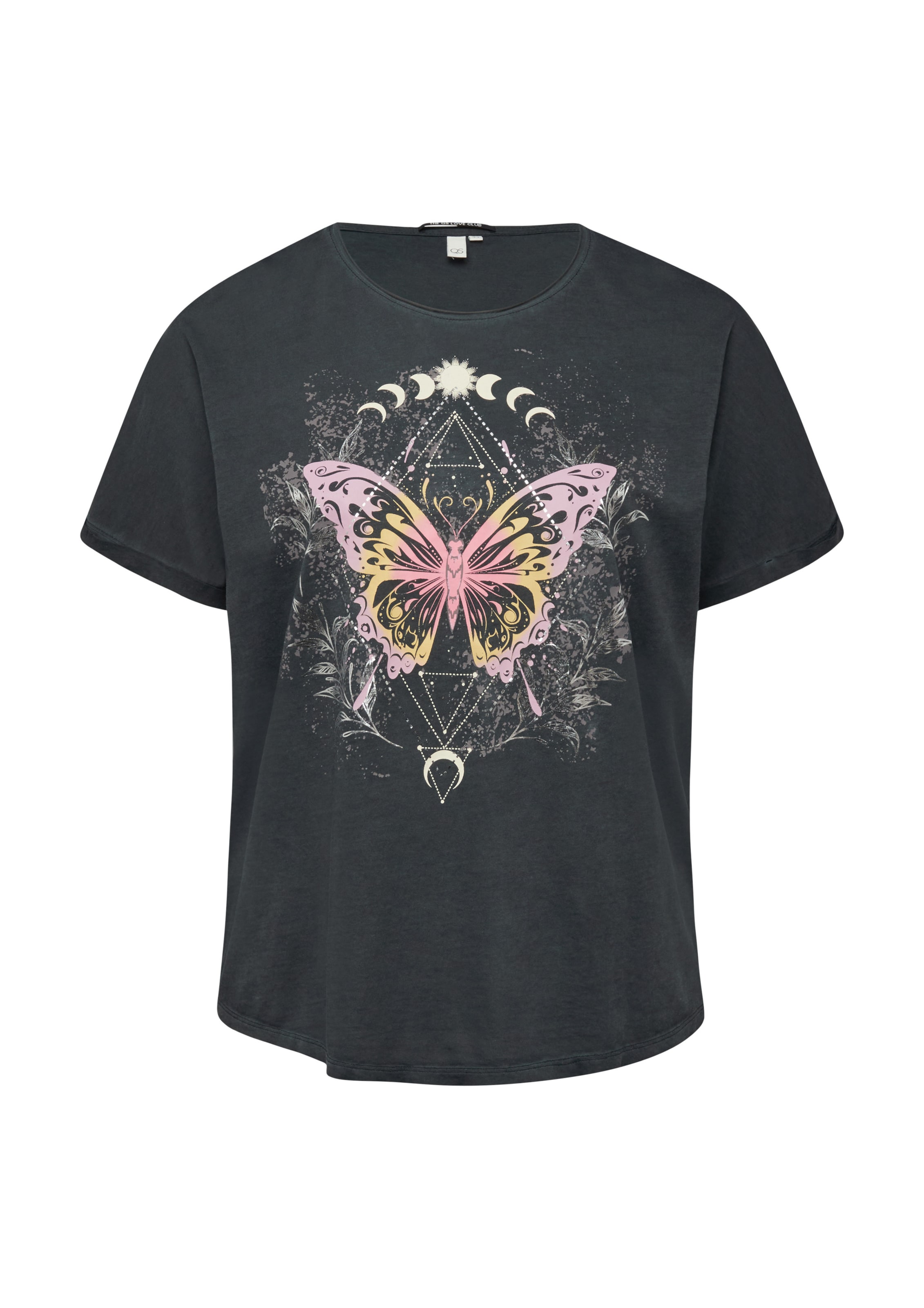 T-shirt QS en noir : devant