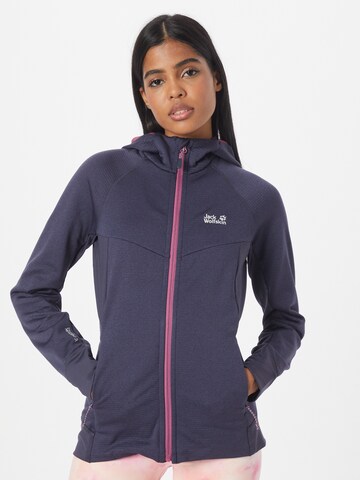 JACK WOLFSKIN Functionele fleece jas in Blauw: voorkant